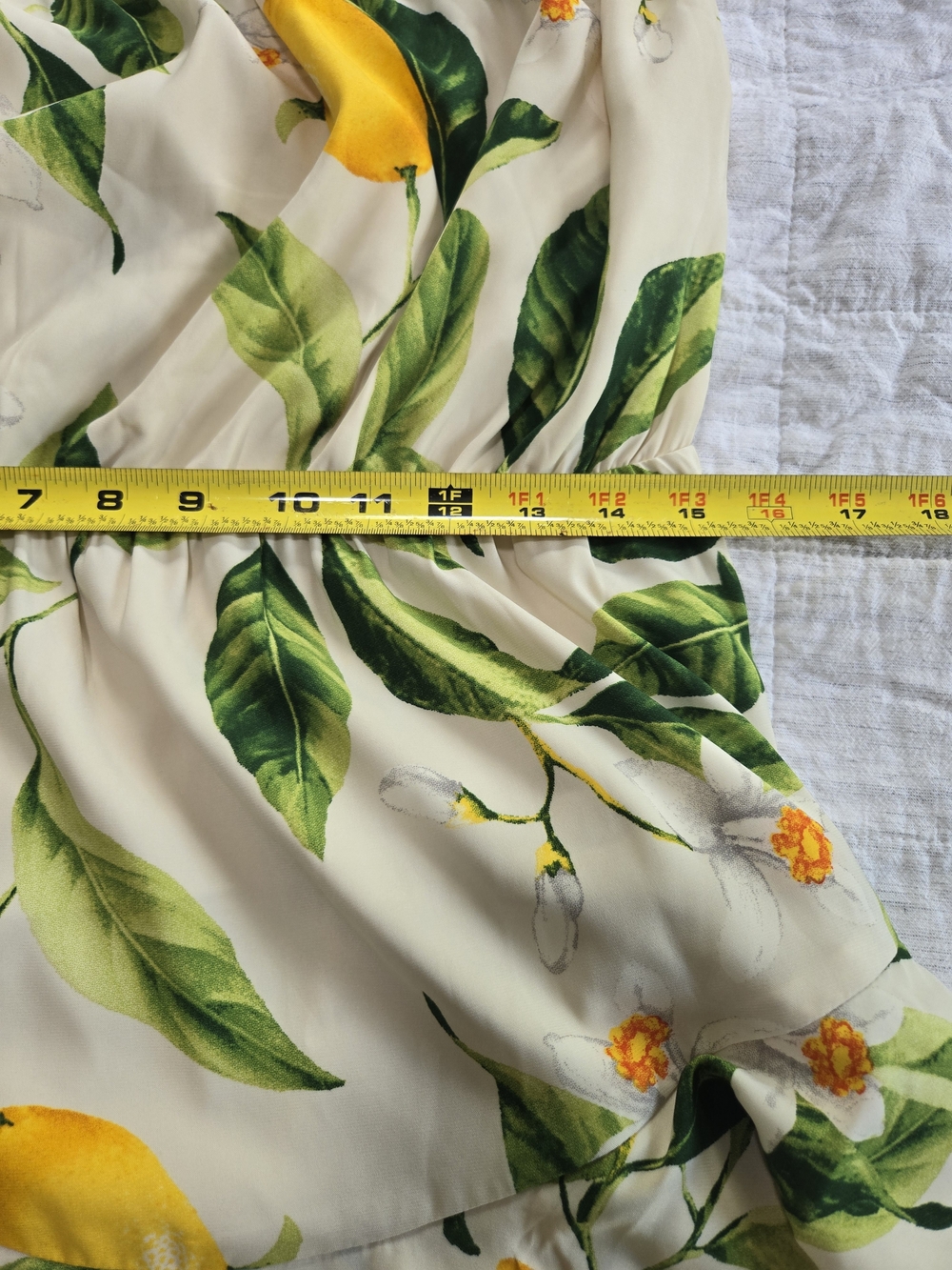 Express Summer StraplessTiered Romper/skort Floral Lemons - Picture 10 of 11